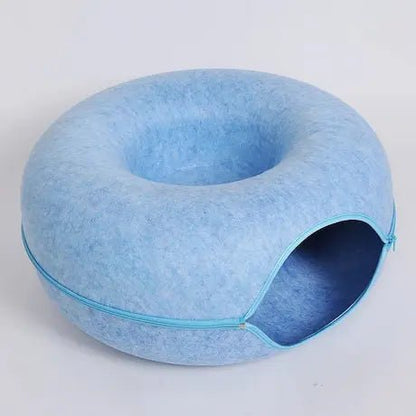 Lit donut chat tunnel couleur bleu - ton rafraîchissant et apaisant