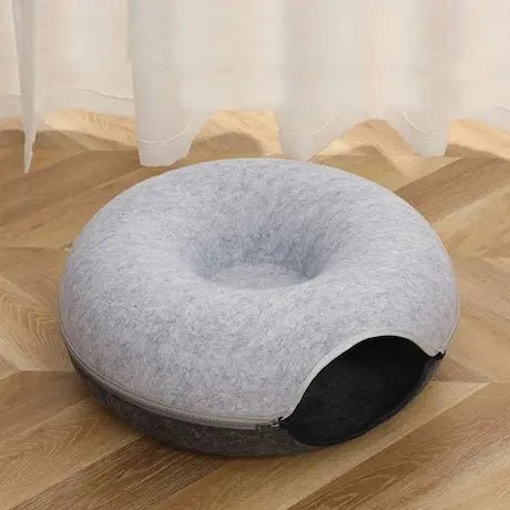 Lit donut chat tunnel couleur gris - design moderne et discret