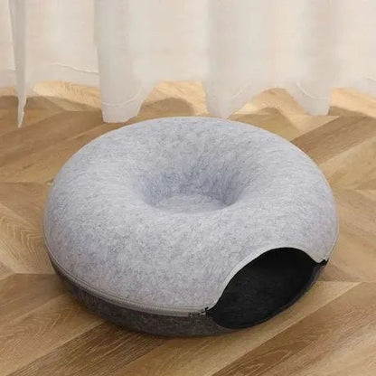 Lit donut chat tunnel couleur gris - design moderne et discret
