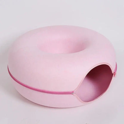Lit donut chat tunnel couleur rose - touche douce et féminine