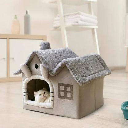 Maison pour chat avec cheminée intégrée, cocon chaleureux