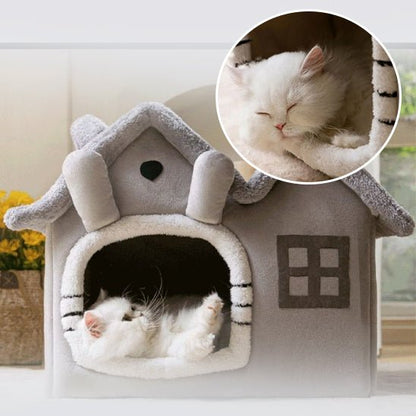 Maisonette pour chat avec cheminée, abri cosy et sécurisant