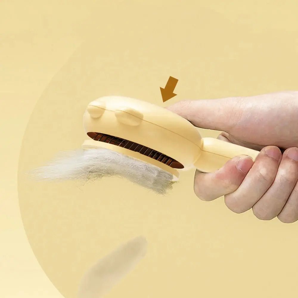 Mécanisme nettoyage brosse chat autonettoyante - éjection poils en un clic