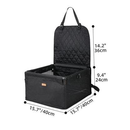 Panier siège auto pliable et étanche pour chat, présenté seul pour montrer son design et sa structure.