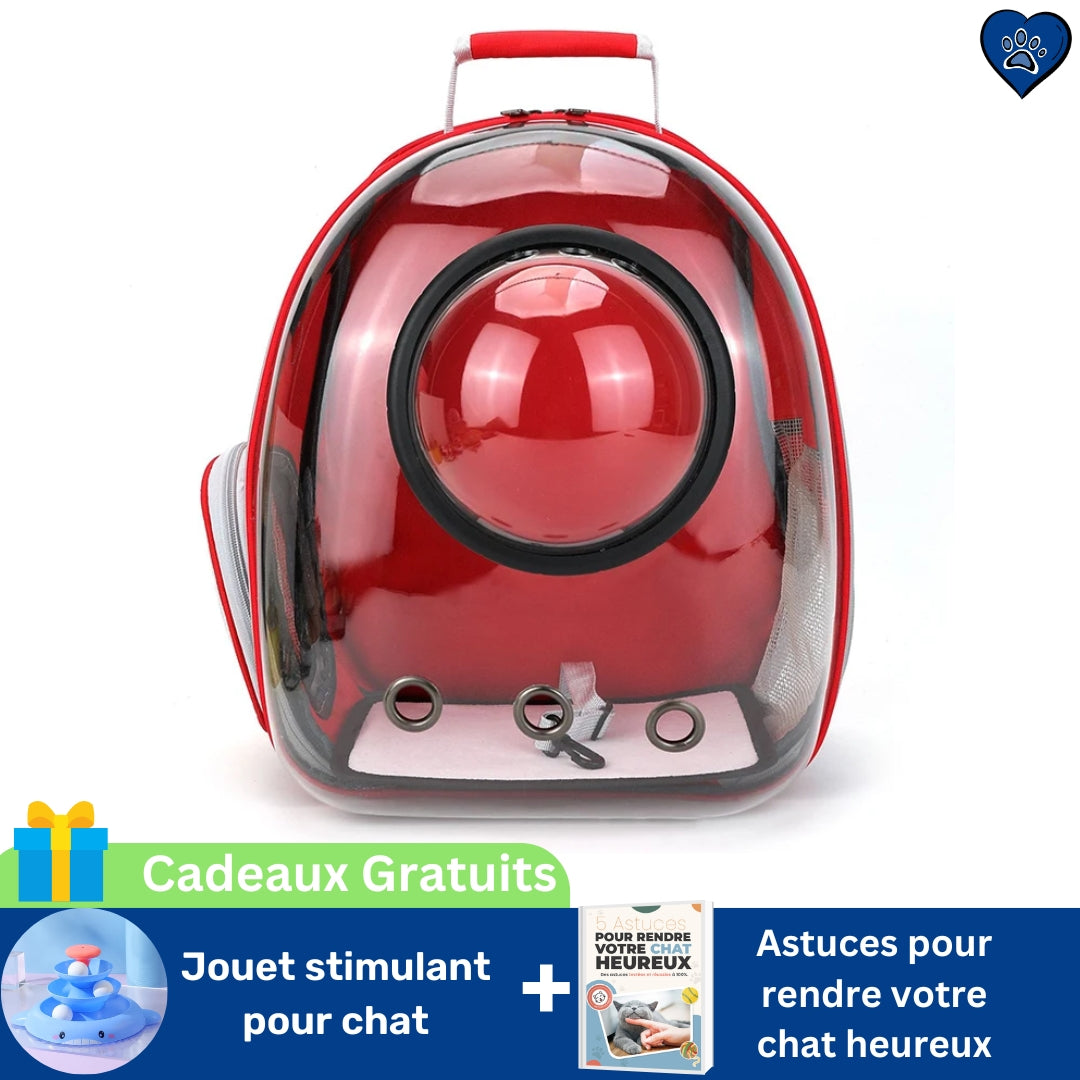 Sac à dos rouge pour chat