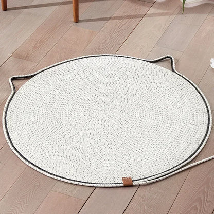 Tapis Rafraîchissant et Griffoir 2 - en - 1 en Rotin Naturel pour Chat - Pattes d'or