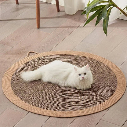Tapis Rafraîchissant et Griffoir 2 - en - 1 en Rotin Naturel pour Chat - Pattes d'or